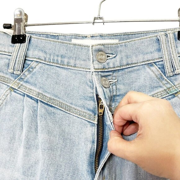 MOTHER Peg Jeans Thanks Again Cropped Women’s Size 25 High Waist Straight Leg - Picture 9 of 16